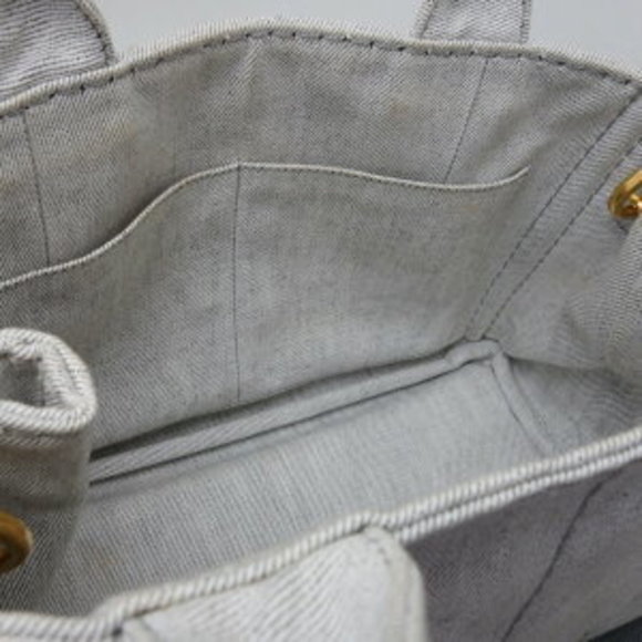 PRADA Canapa tote bag canvas Grey white - Picture 6 of 8